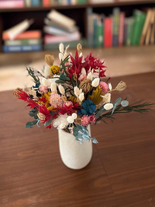 Bouquet de fleurs séchées Effloraison – tons rosés et naturels, création artisanale Atelier Art Feuille