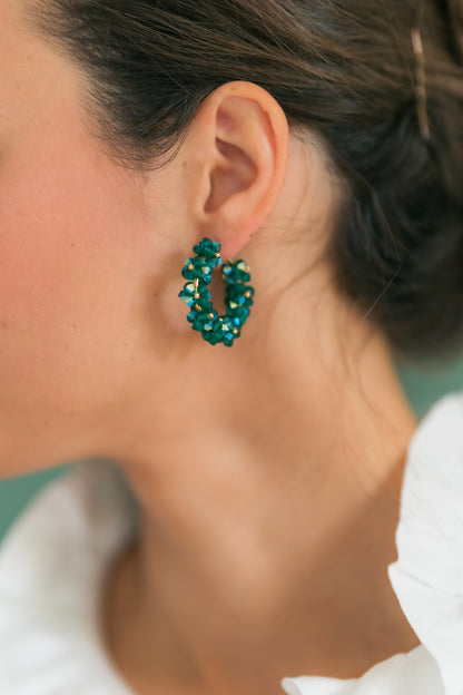 Boucles d'oreilles Esmée verte émeraude de Clarance Bijoux 