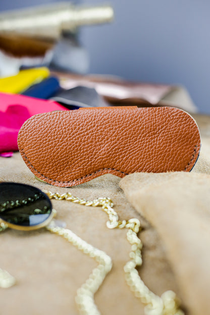 Etui à lunettes - Bleu Roi et Camel