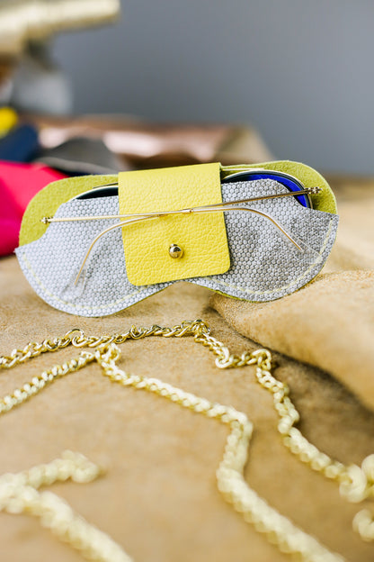 Etui à lunettes - Gris et Jaune