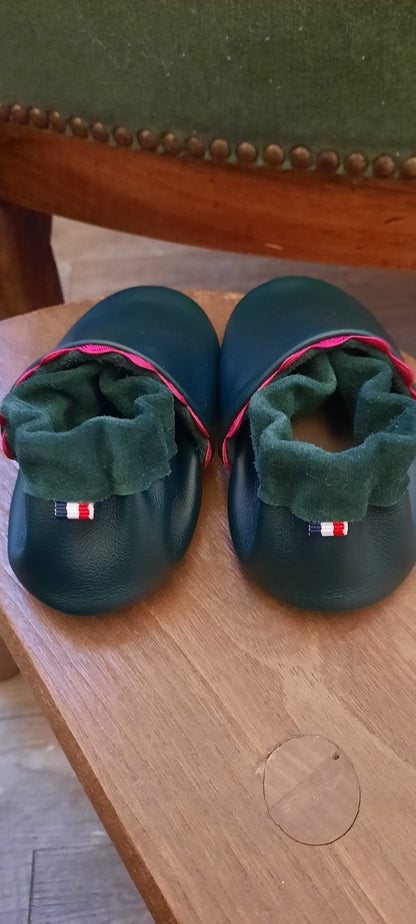 Chaussons souples en cuir classique - 16 au 35