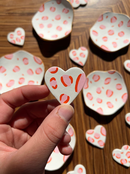 Magnet coeur motif léopard