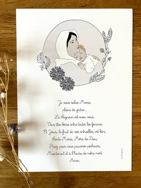 Affichette - Je vous salue Marie