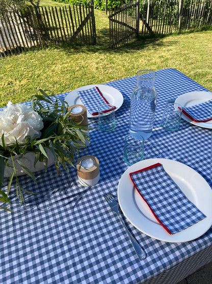Nappe en vichy bleu