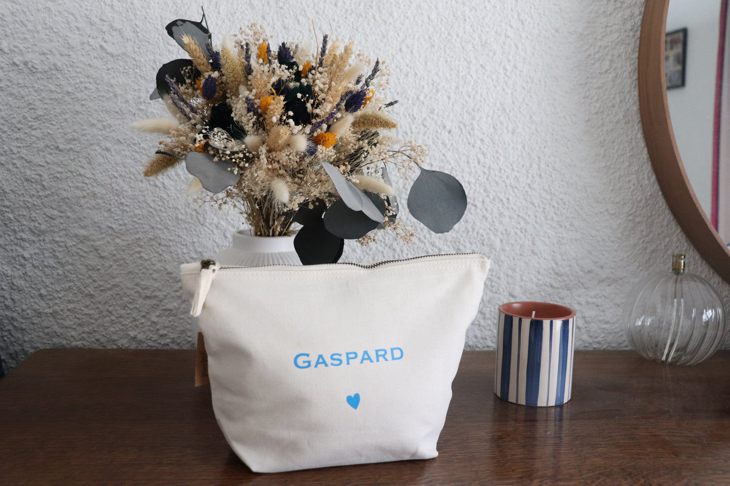 Trousse en coton personnalisée naturelle