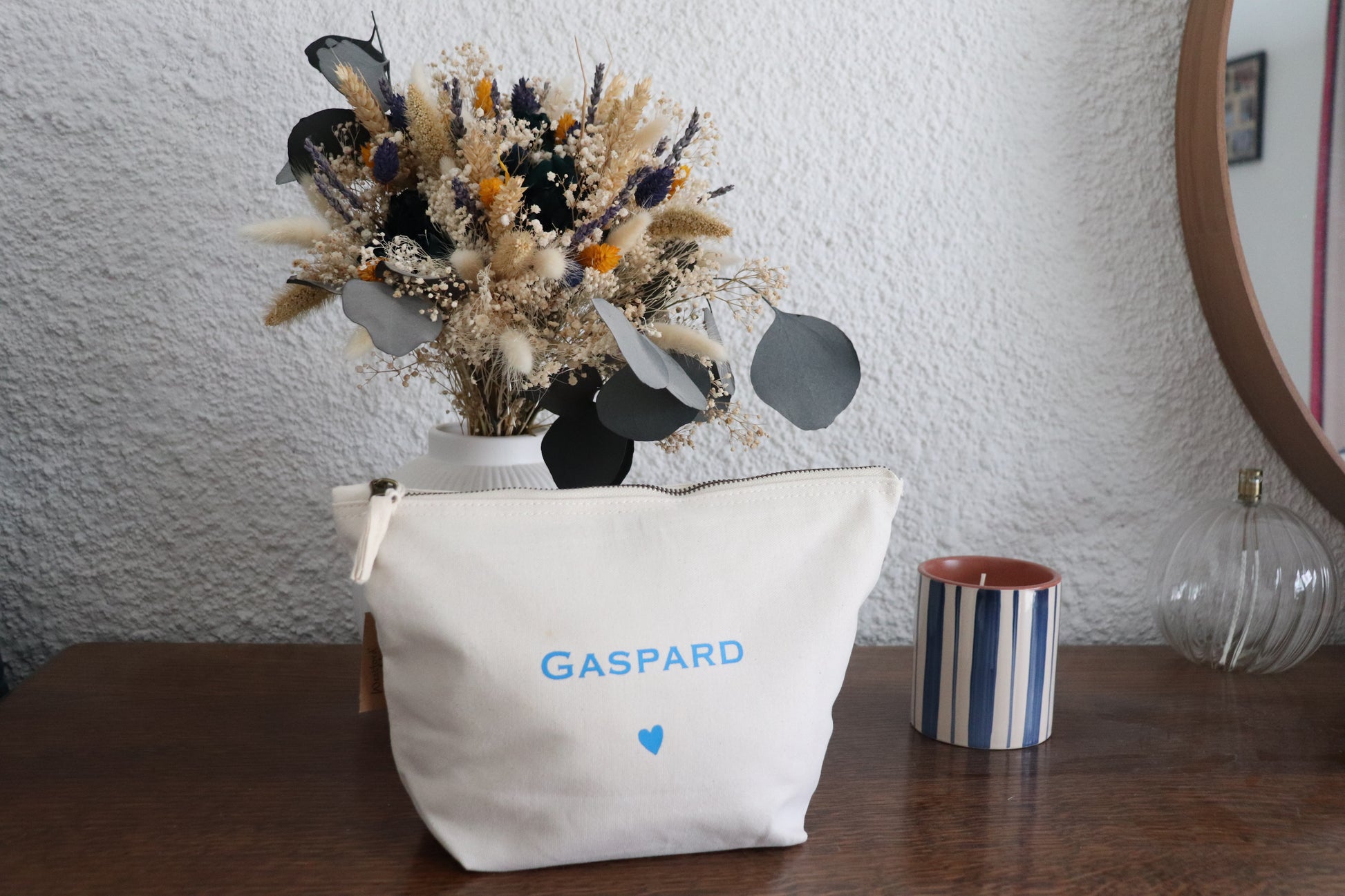 Trousse en coton personnalisée naturelle