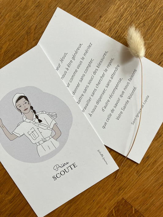 Image - Prière scout - fille brune