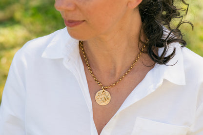 Collier doré Clarance Bijoux pour femme, en acier inoxydable doré à l’or fin
