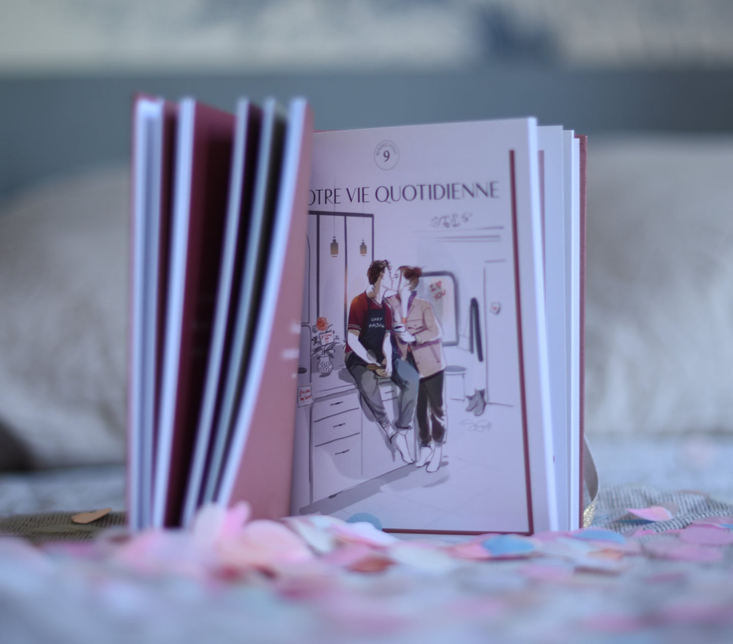 Détail du design du carnet Amour Toujours, mettant en avant la qualité de fabrication.