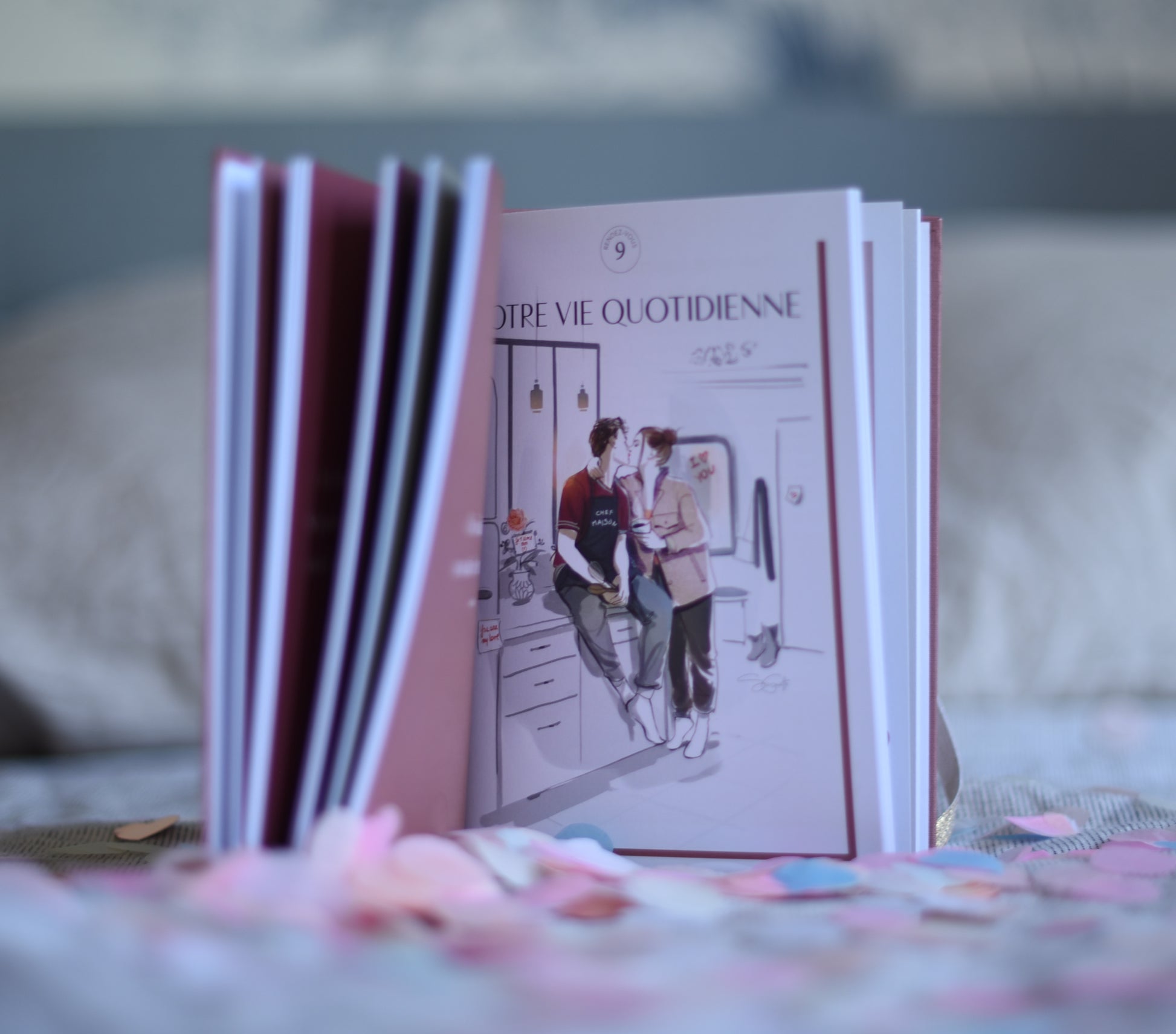 Détail du design du carnet Amour Toujours, mettant en avant la qualité de fabrication.