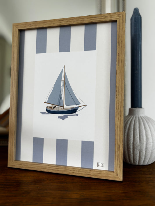 Bateau - Carte illustrée la mer